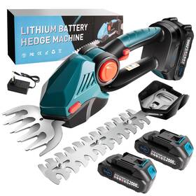 A4-0006 Aenlv Cordless Hedge Trimmer 2-in-1 Electric Handheld Grass Shear Cutter With 21v