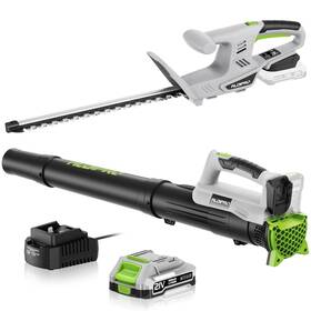 Ad-lbht-001 Aldipro Cordless Leaf Blower And Hedge Trimmer Combo 21v Ultra-lightweight 3lbs 400cf
