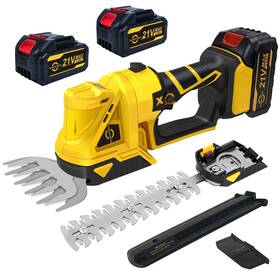 Bahoomed 724725921852 Cordless Hedge Trimmer - 2 In 1 Handheld Bush 21v Electric Grass She