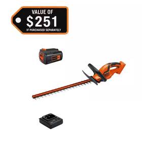 Black Decker 313104349303 40v Max 24 Inch Cordless Battery Powered Hedge Trimmer Kit With 1 1.5 Ah Batter