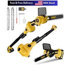 Ch93ye2 Branded 2-in-1 Cordless 6 Inch Pole Saw And Chainsaw 21v 3ah Battery 7.7lb Lightweight