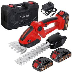 Cub Tik 712215442789 Hedge Trimmer Cordless 2 In 1 Handheld Grass Shears Mini Shrubbery Gr