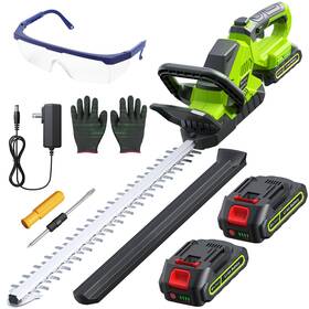 Ht02-g Docsmart Cordless Hedge Trimmer 20 3000rpm 2pcs Batteries Rotatable Head Green Electric