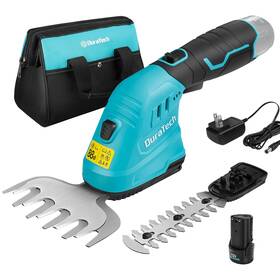 Duratech 820909600213 Cordless Hedge Trimmer 12v 2-in-1 Handheld Grass And Sh