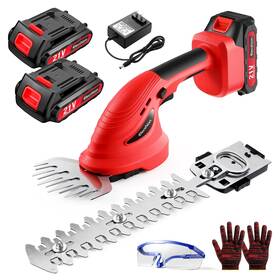 B0chrlh7wd Elecshion Cordless Hedge Trimmer Set 2-pack With Battery And Charger 2-in-1 Handheld Electr