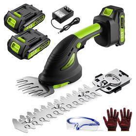 E-j147 Elecshion Cordless Hedge Trimmer - 2 Pack 21v Battery With Charger Powered Electric Tri