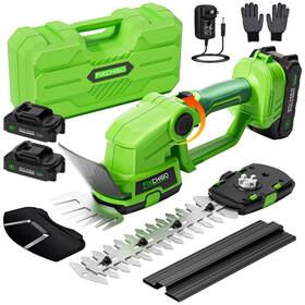 Gt0017 Fixchigo 21v Cordless Hedge Trimmer 2 In 1 Handheld Bush With X 2000mah Bat