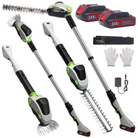 Fnerztran 717405484990 4-in-1 21v Pole Hedge Trimmer Cordless And Grass Shear 11.15 Ft Reach Electri