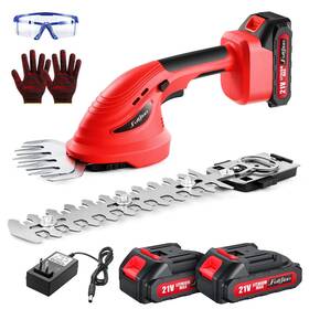 P-g147rd Fulljion Hedge Trimmer Cordless 2 In 1 Shrub Grass Shears 21 V Electric Tr