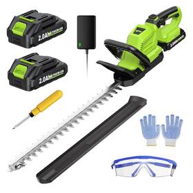 Fht105-006a Fullyea 20 Inch Cordless Hedge Trimmer 3000rpm Electric Bush With 2 Pack Recharg