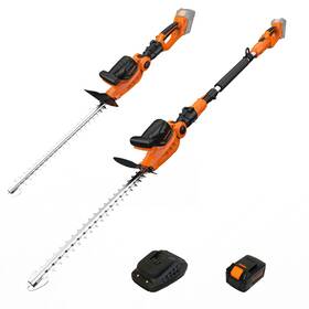 Gcpht05 Garcare 2 In 1 Pole Hedge Trimmer Cordless Long Reach With 20v 4.0ah Battery And Qui
