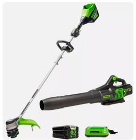 1324902 Greenworks - 80 Volt 16-inch Cutting Diameter Straight Shaft Grass Trimmer An