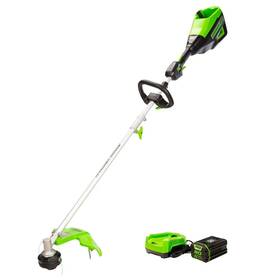 2123802-u-b Greenworks 16in Brushless String Trimmer With 2.5ah Battery And Rapid Charger Used