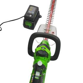 2211202az Greenworks 24v 22 Inch Cordless Hedge Trimmer And 4ah Usb Battery Charger Green Tool