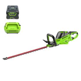 2216602 Greenworks 60v 26 Inch Hedge Trimmer With 2.0 Ah Battery And 3 Amp Charger