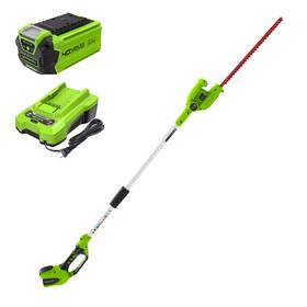 B01id88jto Greenworks 40v 20 Inch Cordless Pole Hedge Trimmer 2.0ah Battery And Charger Incl