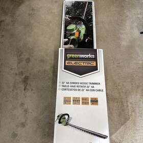 Gw22122 Greenworks 22 Inch 4-amp Rotating Electric Hedge Trimmer