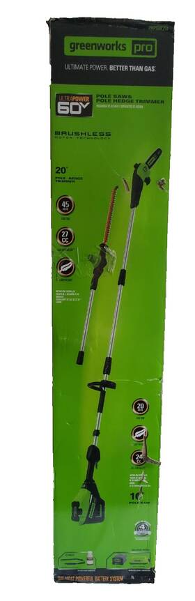 Phps60l210 Greenworks Pro Ultra Power 60v Pole Saw And Hedge Trimmer