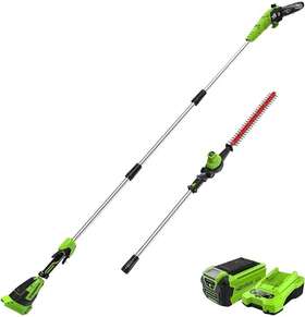 Psph40l2510 Greenworks 40v 10 Inch Brushless Polesaw Pole Hedge Trimmer - Green