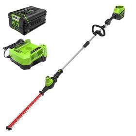 Ptb402 Greenworks 80v 20 Inch Pole Hedge Trimmer 7.5ft Reach With 2ah Battery And Rp Chager