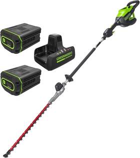Ptb419 Greenworks Commercial 82v 24 Inch Fixed Mid Pole Hedge Trimmer 2x 2.5ah Batteries