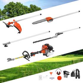 H-yeeu 718174121284 5-in-1 Multi-functional Trimming Tools Gas Hedge Trimmer 52cc Weed Eater