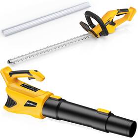 Heinpro Hp-l20ht 20v Cordless Leaf Blower And 22 Inch Hedge Trimmer Combo Compatible With Dewa