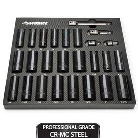 H2dimpss26pceva Husky 1/2 Inch Drive Sae/metric Deep Impact Socket Set In Eva Foam 26-piece