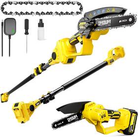 Ggjt6 Imoumlive 2-in-1 Cordless Pole Saw And Mini Chainsaw 21v 3.0ah Battery
