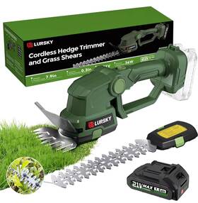 Inc. 313108981936 Cordless Hedge Trimmer With Battery - 2-in-1 21v Grass Shears Handheld Electric