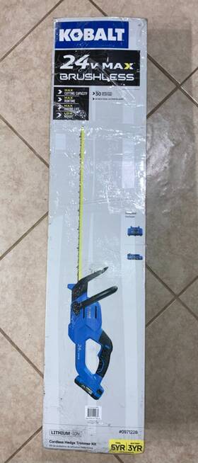 0971228 Kobalt 24v. Cordless 24 Inch Hedge Trimmer Kit Battery And Charger