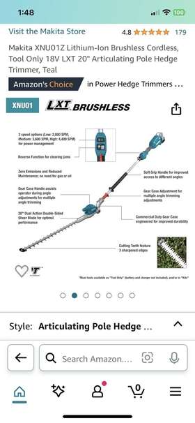 Xnu05z Makita 18v Hedge Trimmer - Green