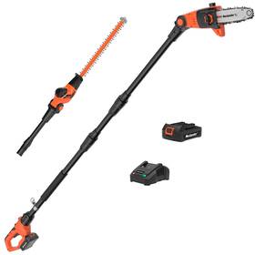 Maxlander 717331208172 8-inch Cordless Pole Saw And 18-inch Hedge Trimmer 2-in-1 For Tree