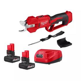 Milwaukee 445022688677 M12 12v Lithium-ion Cordless Brushless Pruner Shears With 2 5.0 Ah High