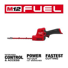 Milwaukee 711181358322 M12 Fuel 8 Inch 12v Lithium-ion Brushless Cordless Battery Hedge Trimmer With Br