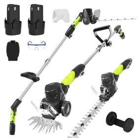 Jb6005 Mjum 3-in-1 Cordless Hedge Trimmer 13ft Reach With Extension Pole 2 Batteries Aux