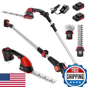 B0ggh1phtt Mzk 20v 2-in-1 Pole Mini Hedge Trimmer And Grass Shear 13ft Reach Electric