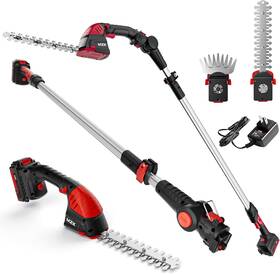 Mzk Et2211 Mini Hedge Trimmer Grass Shear 13ft Reach Electric Extension Pole Multi-angle