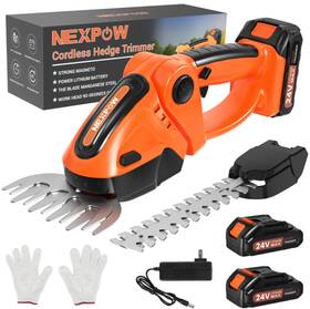 Nexpow 786368390686 24v Cordless Hedge Trimmer Orange