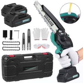No 786368391065 Mini Chainsaw - 21 Volts Battery Powered 2 Batteries And Chains Cordless Wood