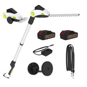 Padpure 21v-lvj-4.6ft 2dc 2-in-1 Electric Hedge Trimmer Cordless 2.2-4.5ft Adjustable Detachable Pole