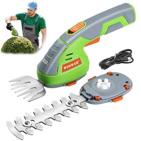 P011e002a Pinoze Cordless Grass Shear And Hedge Trimmer - 2 In 1 Handheld 7.2v Small Electric Bu