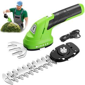 P011e003a Pinoze Cordless Grass Shear And Hedge Trimmer - 2 In 1 Handheld 7.2v Small Electric Bu
