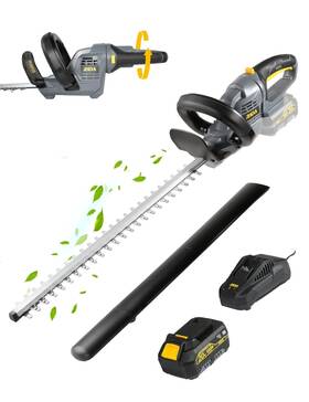 Rida Rcgs777-1 20ftft Cordless Hedge Trimmer With 20v/4.0ah Battery Steel Blade And 180 Rotata
