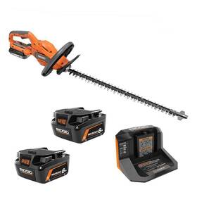 R01401kvnm-ac840060pn Ridgid Hedge Trimmer Kit With 2.0 Ah Battery Charger 6.0 Batteries 2-pack
