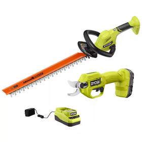 Ryobi 313096426402 One 18v Cordless Pruner And 22 Inch Lithium-ion Hedge Trimmer
