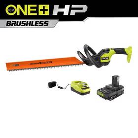 Ryobi 313112678648 One Hp 18v Brushless 24 Inch Cordless Battery Hedge Trimmer With 2.0 Ah