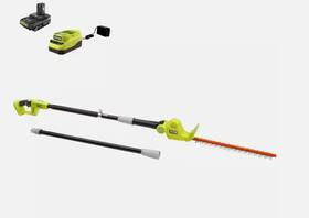 Ryobi 445019735704 Pole Hedge Trimmer 18v 8in Cordless With 2 Ah Battery Charger