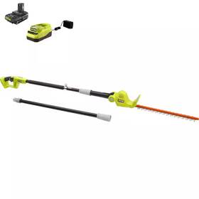 Ryobi 445026577564 One 18v 18 Inch Cordless Battery Pole Hedge Trimmer With 2.0 Ah And Char