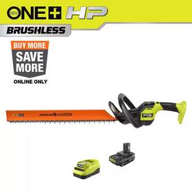Ryobi 705353132339 One Hp 18v Brushless 24 Inch Cordless Battery Hedge Trimmer With 2.0 Ah